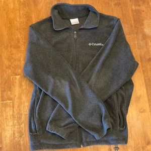 Columbia fleece full zip jacket gray medium